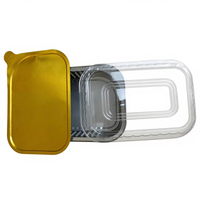 Barquettes en aluminium WB avec couvercles, robustes, dorées, jetables, résistantes au four, pour cuisson et plats à emporter