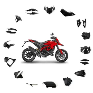 100% 3K Pabrik Serat Karbon Motor Fairing Atas untuk Ducati Hypermotard