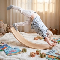 Jouets éducatifs pour enfants, entraînement à l'intégration sensorielle, planche d'équilibre extérieure, balançoire en bois, planche de yoga intelligente EN71 2~4 ans
