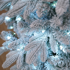 PE+PVC Snow <b>Lighted</b> Warm White String Lights Flocked Artificial Christmas <b>Tree</b> Indoor Decoration - Product Image 5