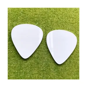 Púas de guitarra de aluminio para sublimación, color blanco brillante, barato, venta al por mayor
