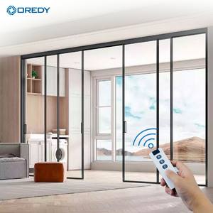 OREDY現代電気引き戸システムストップ伸縮ドア室内用キッチンワークショップスライドガラスドア佛山 - Product Image 1