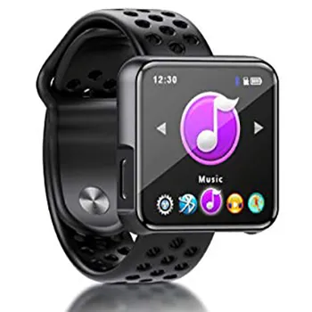 2.5D Glass TPU Sports Watch Rubber Band BT 4.1 MP3 Player With Clip