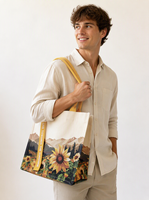 Sacs fourre-tout en toile à motif floral pour femme avec logo personnalisé, fermeture à bouton, taille 14 pouces, pour un usage quotidien