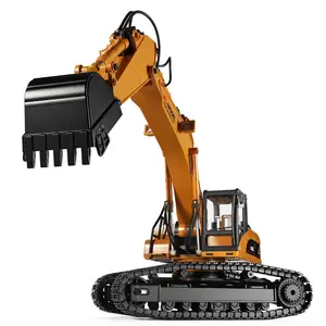 Excavadora de juguete WLtoys 16800 1/16 23CH, camión de construcción de aleación, modelo excavadora RC, coche con sonido de humo