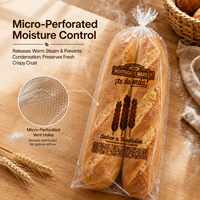 Sacs à pain en plastique micro-perforés OPP transparents, personnalisés, pour boulangerie fraîche, pain de mie, pain au levain