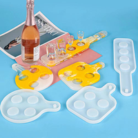 Plateau porte-bouteille et porte-verre en résine époxy