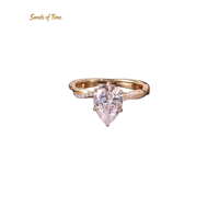 Bague en moissanite en forme de poire pour femme, 1 2 3 4 5 6 carats, en argent sterling 925, sertie de pierres, tendance, personnalisable, vente en gros directe usine