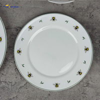 Service de table 18 pièces en verre opale avec assiettes et bols blancs à motif feuille d'abeille émaillée, vente en gros pour la maison, la cuisine, les fêtes et la décoration de table quotidienne
