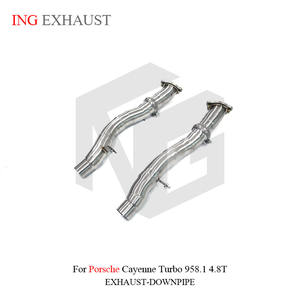 <span class=keywords><strong>ING</strong></span> pour Porsche Cayenne Turbo 958.1 4.8T Tube avant échappement en acier inoxydable pièces de Performance automatique à haut débit - Product Image 5
