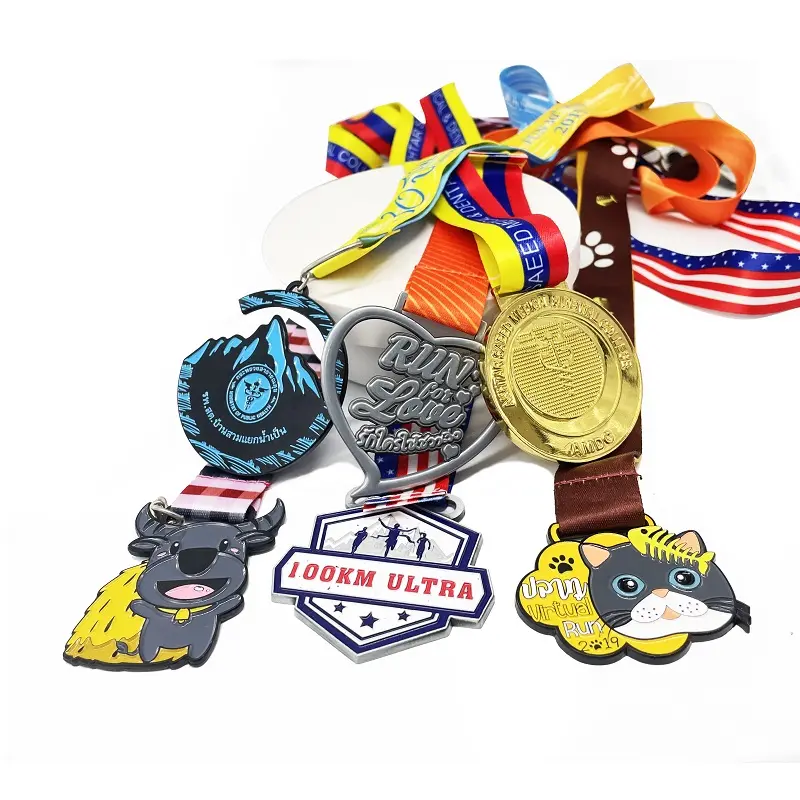 Nuevos productos de moda Medalla de cinta de maratón E-Sport Aleación de zinc 3D Premio Medallas de metal