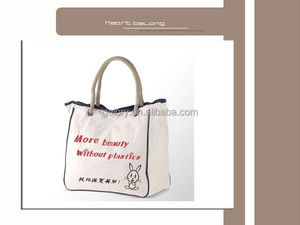 canvas bags woman shoulder bag Customized printed canvas handbag white color - Product Image 5