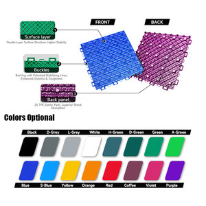 Dalles de basketball emboîtables en matériau PP modifié, pour extérieur, épaisses, absorption des chocs, approuvées FIBA, tapis de sol sportif - Product Image 3