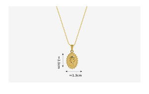 18K oro reina Isabel moneda medallón colgante declaración madre María collar regalo - Product Image 3