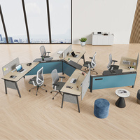 Mobilier de coworking, poste de travail modulaire en espace ouvert, bureau de luxe pour 6 personnes