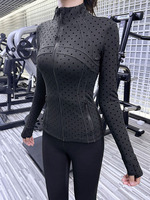 Veste de sport noire pour femme Joydressing, col montant, fermeture éclair intégrale, coupe ajustée, haut d'entraînement avec poches latérales, prix d'usine