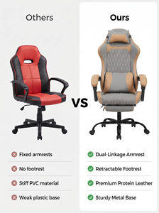<span class=keywords><strong>Chaise</strong></span> de bureau ergonomique réglable en hauteur pour le <span class=keywords><strong>gaming</strong></span>, dossier haut, Silla Gamer, cuir respirant, base en acier, roulettes silencieuses, rotation à 360° - Product Image 4