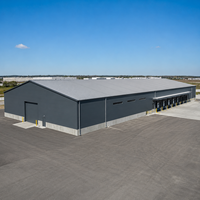 Structure en acier durable pour entrepôt, conforme aux normes AISC, résistante aux intempéries, atelier métallique préfabriqué, garage, hangar, bâtiment industriel