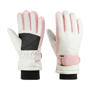 <b>White</b> Pink <b>Ski</b> <b>Gloves</b> Dual Tone Snowboard <b>Gloves</b> Textured Palm Adjustable Wrist Winter Sports Snow Gear Outdoor <b>Gloves</b> - Product Image 6