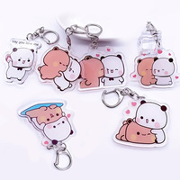 Mignon Bubu Dudu Porte-clés Bébé Ours Gris Panda Blanc Porte-clés pour Accessoires Sac Pendentif Porte-clés Bijoux Fans Couple Amour Cadeaux