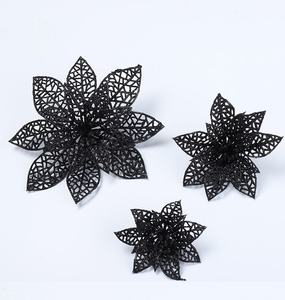 Flores Navideñas Artificiales con Purpurina, Flores Huecas Navideñas para Decoración de Árboles, Bodas, Fiestas, Chimeneas y Escaleras - Product Image 4