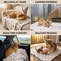 Couverture pour animaux de compagnie en gros, tapis doux en polaire imprimé animal, multicolore, chaud pour l'hiver, couverture personnalisée en flanelle pour chien, chat, chiot