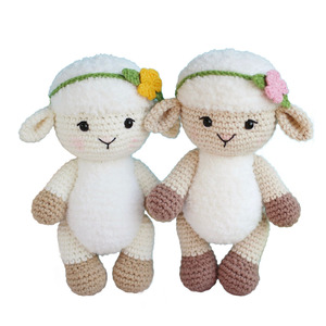 Hot Bán Tùy Chỉnh Động Vật Sang Trọng Đồ Chơi Làm Bằng Tay Mềm Cừu Đồ Chơi Cho Trang Trí Nội Thất Nhồi Bông Dệt Kim Cừu Búp Bê - Product Image 1