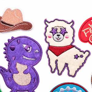 Iron on Embroidery <b>Cute</b> Cartoon Dinosaur Cactus Alpaca <b>Bear</b> Patch for Clothes Decoration - Product Image 4