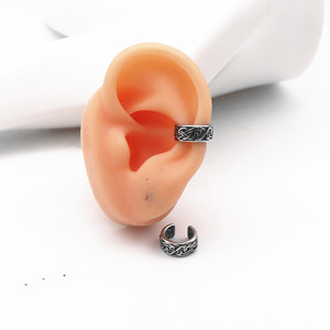 yunnique Cuff <b>Earrings</b> Titanium Steel Open Design Geometric Pattern Party Jewelry For Men And Women - Product Image 3