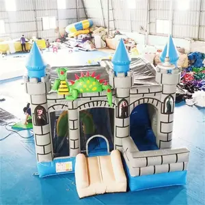 Comercial 5 em 1 dragão salto casa castelo inflável bouncer combo saltos castelos para venda