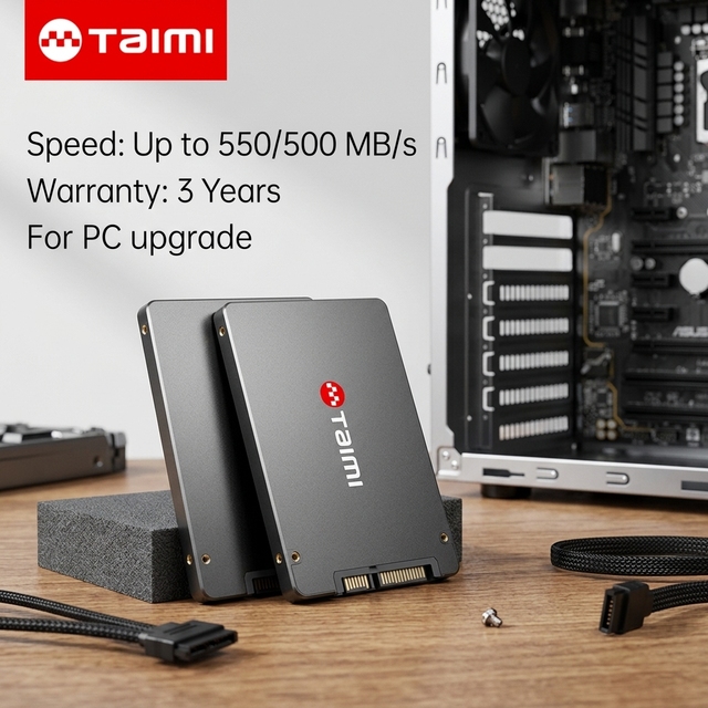 Taimi Versatile Compatibility 2.5" SATA III SSD 1TB Internal Plastic Shell 3-Year Warranty 500-600MB/s Read/Write Speed for