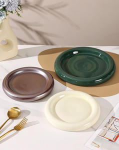 Assiette à steak en céramique créative de luxe léger, couleur unie, assiette à pâtes, assiette à dessert - Product Image 5