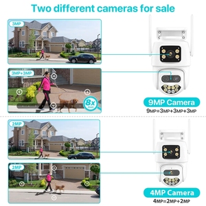 ICsee 4K Auto Tracking telecamera di sicurezza Wi-Fi 9MP con doppia lente <span class=keywords><strong>da</strong></span> <span class=keywords><strong>esterno</strong></span> IP66 PTZ Wireless microfono integrato <span class=keywords><strong>WiFi</strong></span> telecamera <span class=keywords><strong>da</strong></span> <span class=keywords><strong>esterno</strong></span> PTZ - Product Image 3
