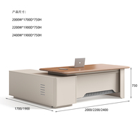 Bureau de direction en bois personnalisé au design moderne, bureau de luxe en forme de L pour PDG, patron, usine, bureau de travail