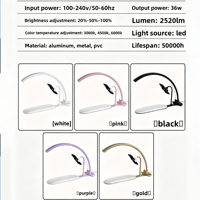 Lampe professionnelle pour technicien ongulaire en forme de demi-lune avec support intégré pour les mains et double support pour téléphone, idéale pour le travail en salon de manucure