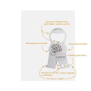Apribottiglie multifunzione Dcm Design Little Man con righello e cacciavite per uso quotidiano - Product Image 2