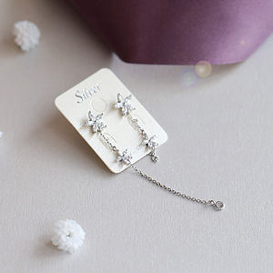 Женские длинные серьги-925 с цирконом - Product Image 3