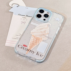 Sao <span class=keywords><strong>Ice</strong></span> <span class=keywords><strong>Cream</strong></span> Series Trong Suốt TPU vỏ điện thoại cho <span class=keywords><strong>iPhone</strong></span> 16 15Pro Max 11-nhỏ tươi Hàn Quốc thiết kế mô hình điện thoại di động trường hợp - Product Image 3