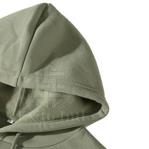 Sudadera con capucha extragrande de alta calidad para hombre, con cremallera, color liso, hombros caídos, estilo holgado, con logo personalizado, teñido liso, transpirable - Product Image 3