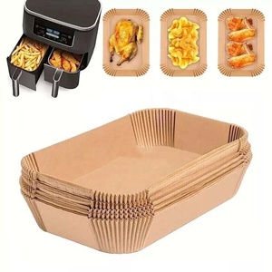 300 pièces 20.5x14cm 8 \ "Rectangle parchemin antiadhésif plats de cuisson casseroles bols en papier jetables pour friteuse à air <span class=keywords><strong>four</strong></span> à convection - Product Image 1