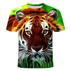 Plus Man <span class=keywords><strong>tigre</strong></span> leone 3d stampa t-Shirt poliestere manica corta 3D da <span class=keywords><strong>uomo</strong></span> t-Shirt - Product Image 2
