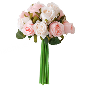 Bouquets de roses artificielles décoratives, 12 petites roses pour mariages, mariées tenant des bouquets de fleurs simulées - Product Image 4