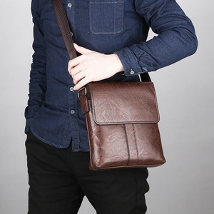 Bestseller PU-Leder Herren Umhängetasche Großhandel Individuelles Logo Schultertasche Messenger-Tasche für Geschäftsmänner - Product Image 4