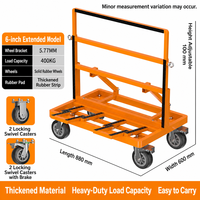 Chariot de manutention pliable pour portes et fenêtres en verre de 800 kg, chariot de transport robuste pour le déplacement de matériaux lourds
