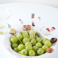 Fabriekslevering 12cm Biologisch afbreekbare Kerst- en Halloween mini bamboe spiesjes - Kerstman boom fruitprikkers - 100 verpakkingen per