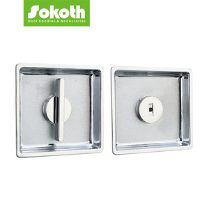 Modern Design Privacy Pocket Door Lock Hardware Invisible Sliding Door Lock <strong>with</strong> Keys Recessed <strong>Handle</strong> <strong>Latch</strong> for Hotels - Product Image 1