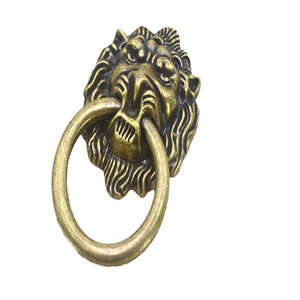 Golden Lion Head Cabinet <b>Door</b> Handle Zinc Alloy Die Casting Traditional Style Ring Shape Surface Decoration Durable - Product Image 3