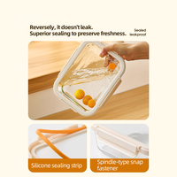 Lot de 4 contenants alimentaires rectangulaires en verre de 1500 ml avec couvercles hermétiques, sans BPA, anti-fuite, compatibles micro-ondes, pour la préparation des repas