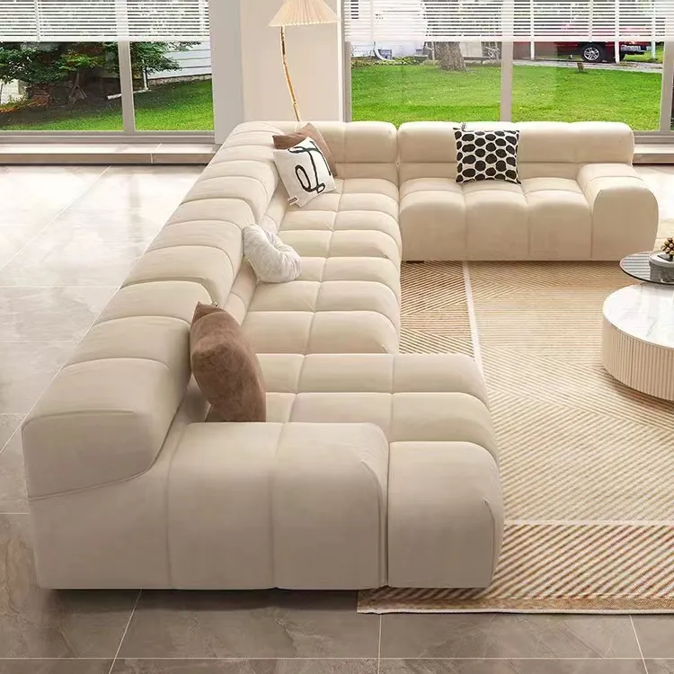 Italian Designer Simple Modern Luxury Modular Sectional Sofa Set Minimalist Combination Style for Living Room