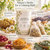 Sachets de bain botaniques personnalisés pour spa – Mélange naturel de fleurs et d'herbes : Pétales de rose, camomille, lavande, eucalyptus pour bain relaxant